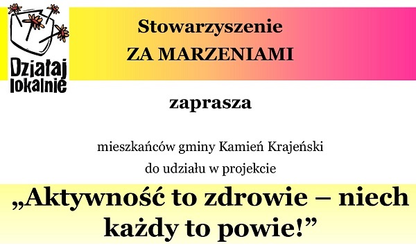 Plakat projektu Aktywność to zdrowie - niech każdy to powie