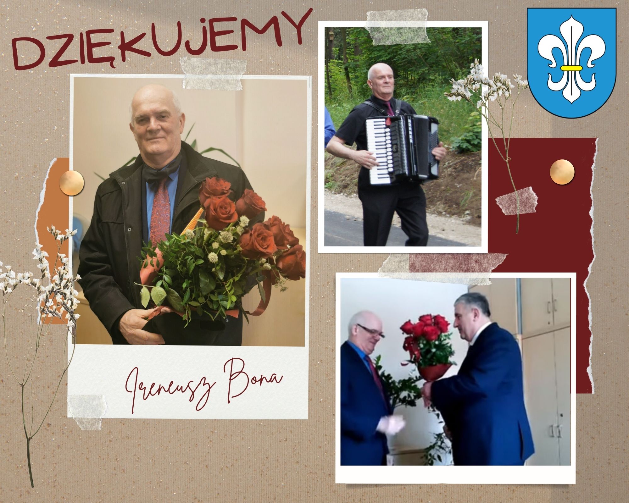 Podziękowanie za wieloletnią pracę dla Ireneusza Bony, Dyrektora MGOK