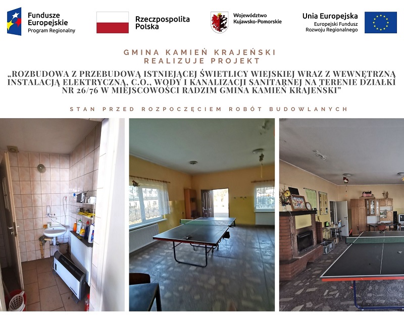 Świetlica w Radzimiu przed rozbudową - sala