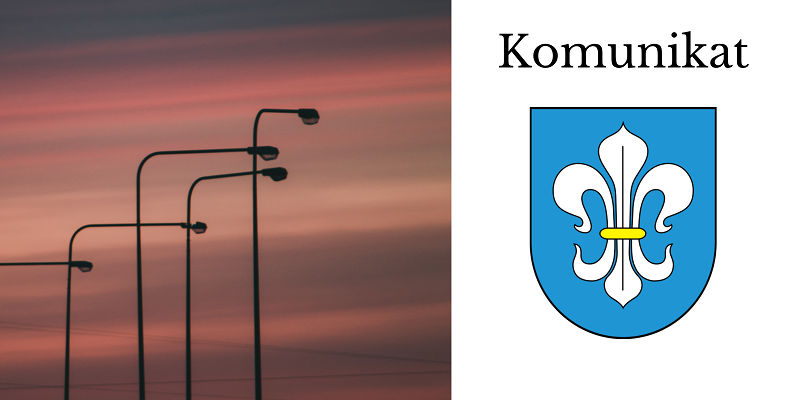 komunikat dotyczący wyłączenia oświetlenia ulicznego