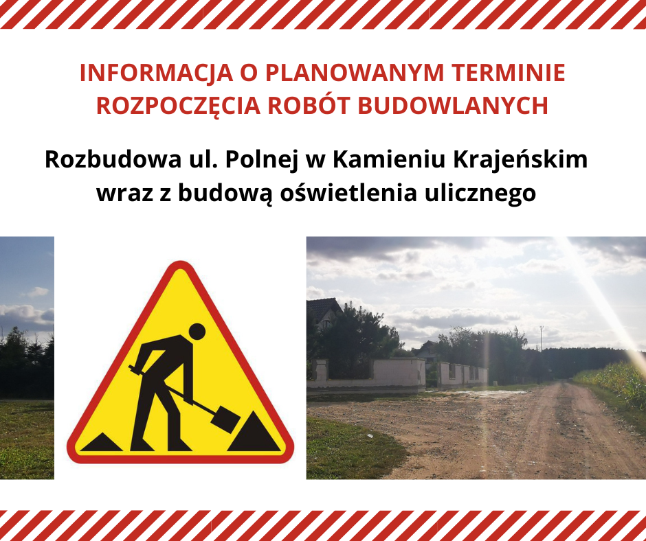 plansza informacyjna o rozpoczęciu robót budowlanych